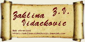 Žaklina Vidačković vizit kartica